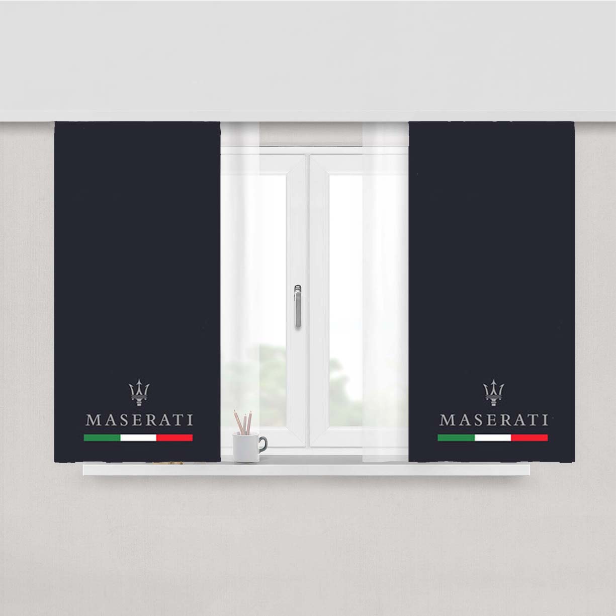 Maserati Italy Peach Skin Window Curtains