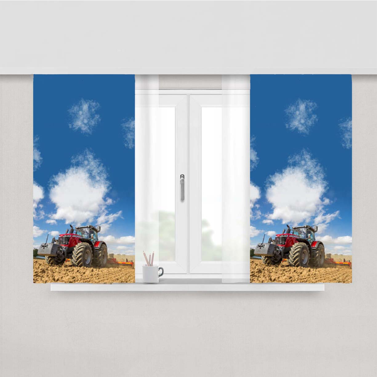 Massey Ferguson Tractors Peach Skin Window Curtains