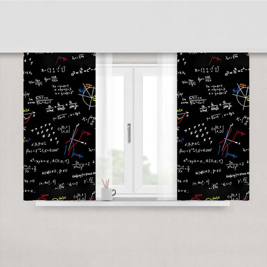 Mathematic Addict Pattern Smart Peach Skin Window Curtains