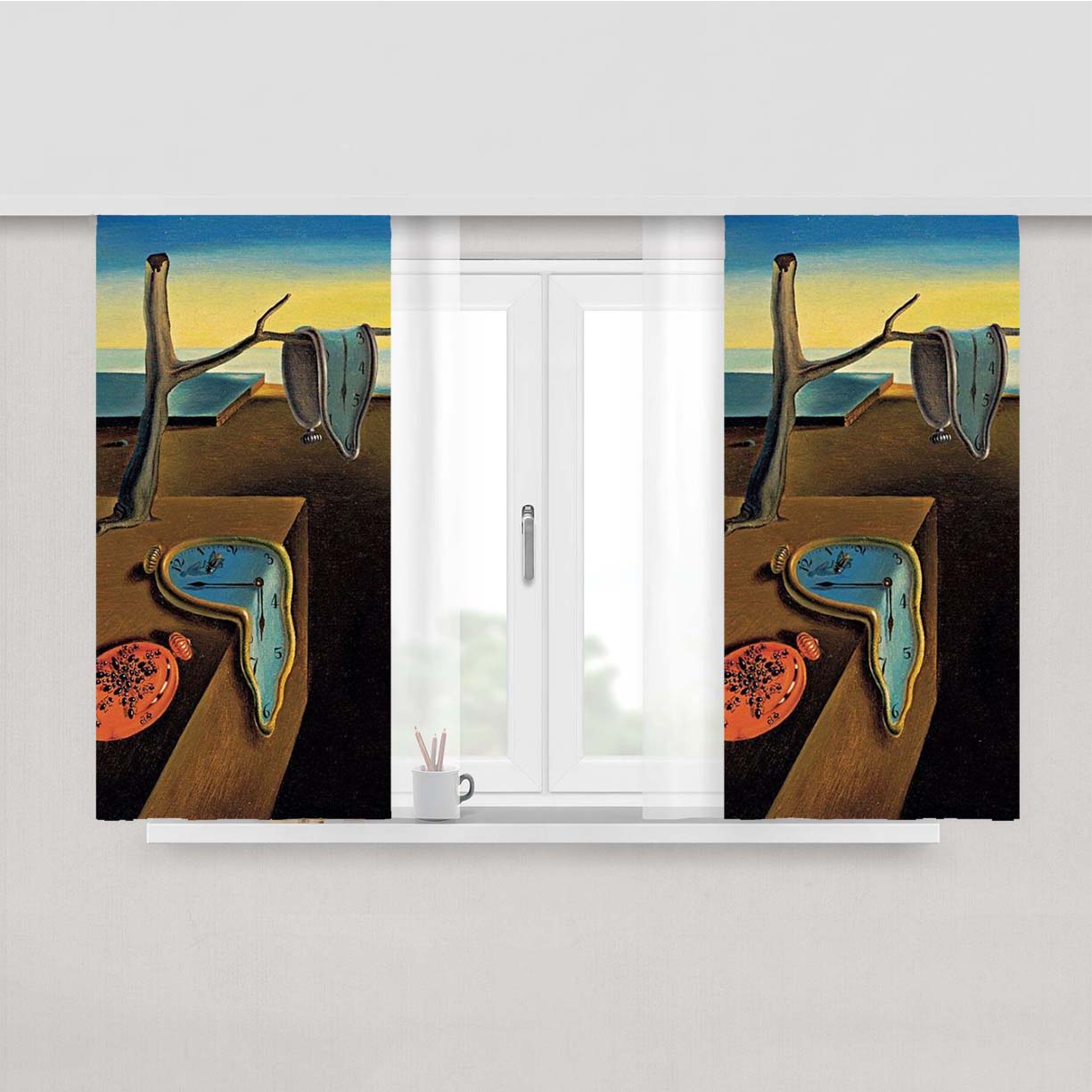 Melt Clock Salvador Pattern Peach Skin Window Curtains