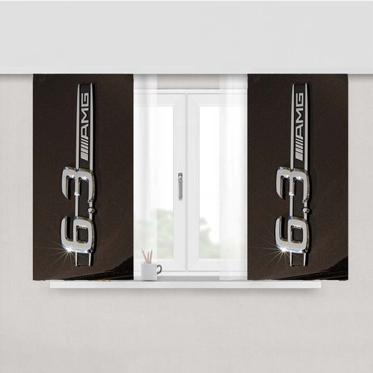Mercedes Amg Car Logo Peach Skin Window Curtains