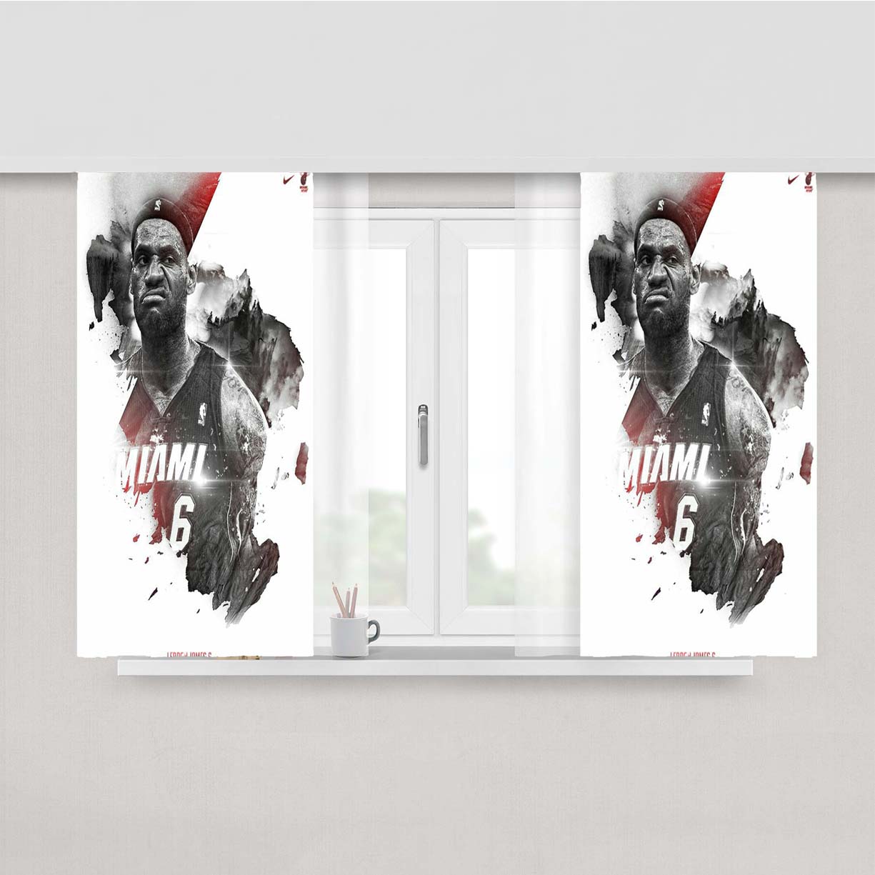 Miami 6 Nike Peach Skin Window Curtains