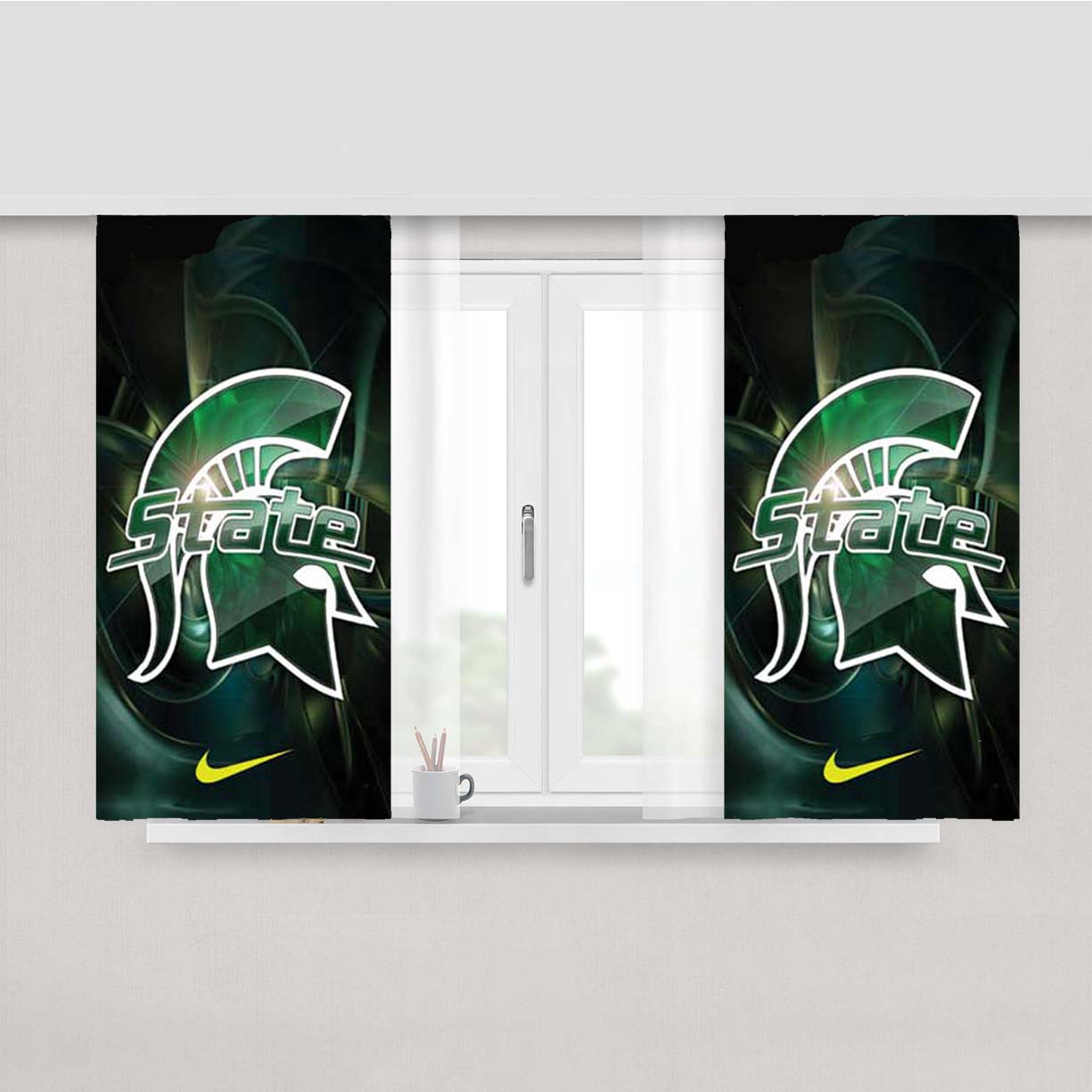 Michigan State Nike Peach Skin Window Curtains