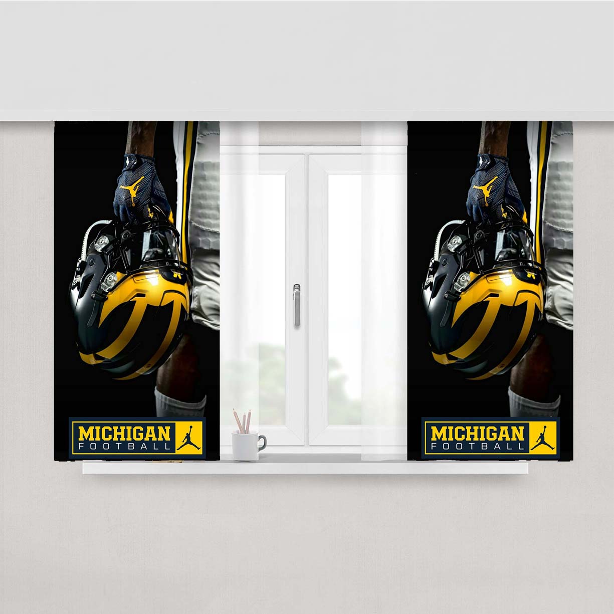 Michigan Wolverines Peach Skin Window Curtains