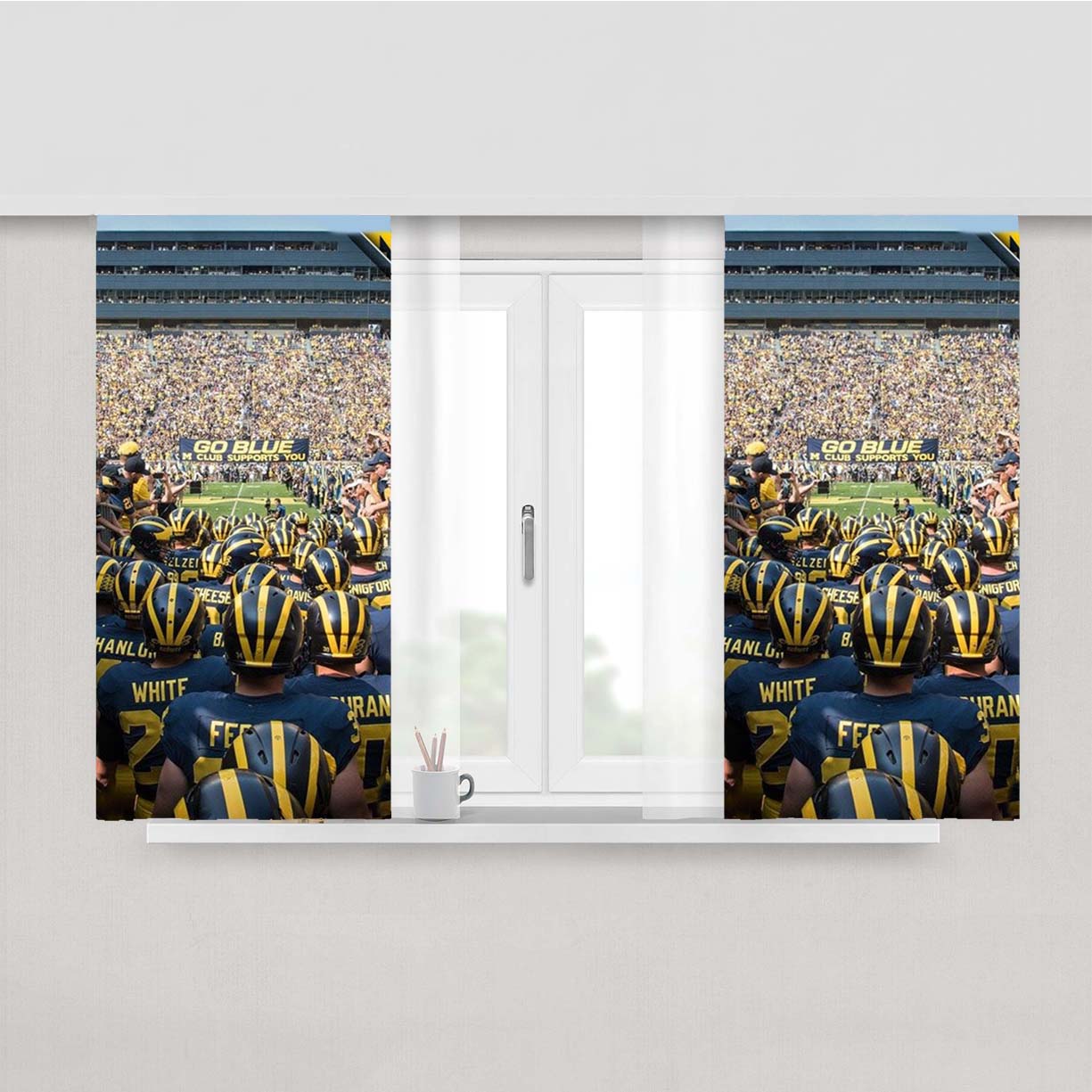 Michigan Wolverines 3 Peach Skin Window Curtains