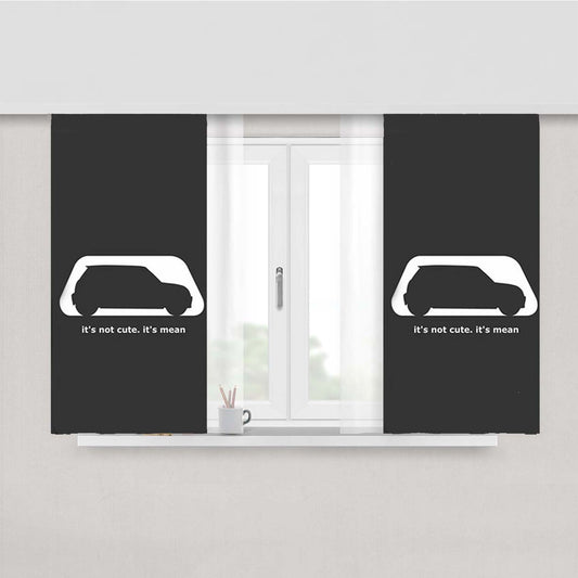 Mini Cooper Its Not Cute Its Mean Peach Skin Window Curtains