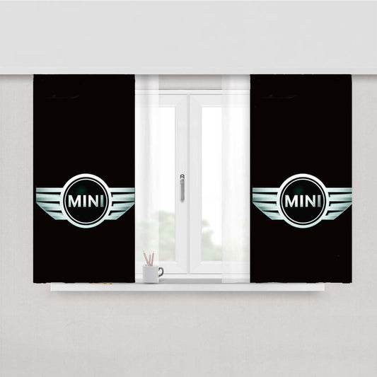 Mini Cooper Logo Black Peach Skin Window Curtains