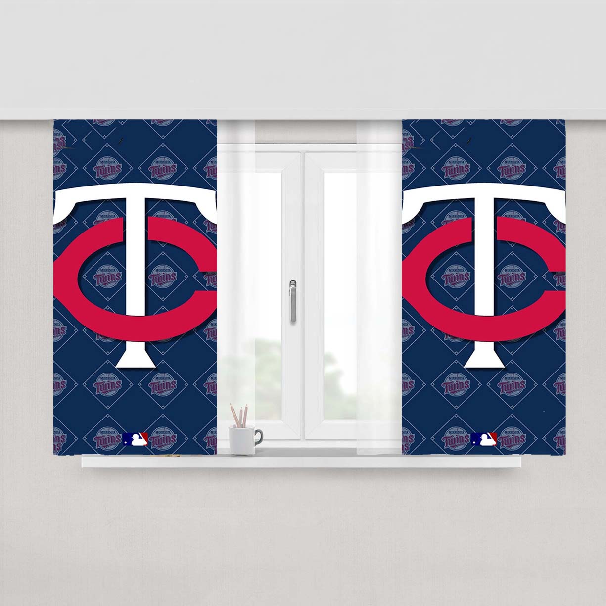 Minnesota Twins Mlb Peach Skin Window Curtains