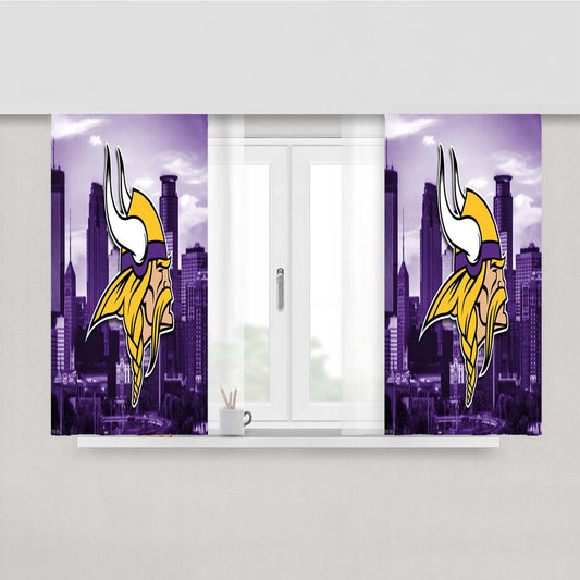 Minnesota Vikings Emblem Peach Skin Window Curtains
