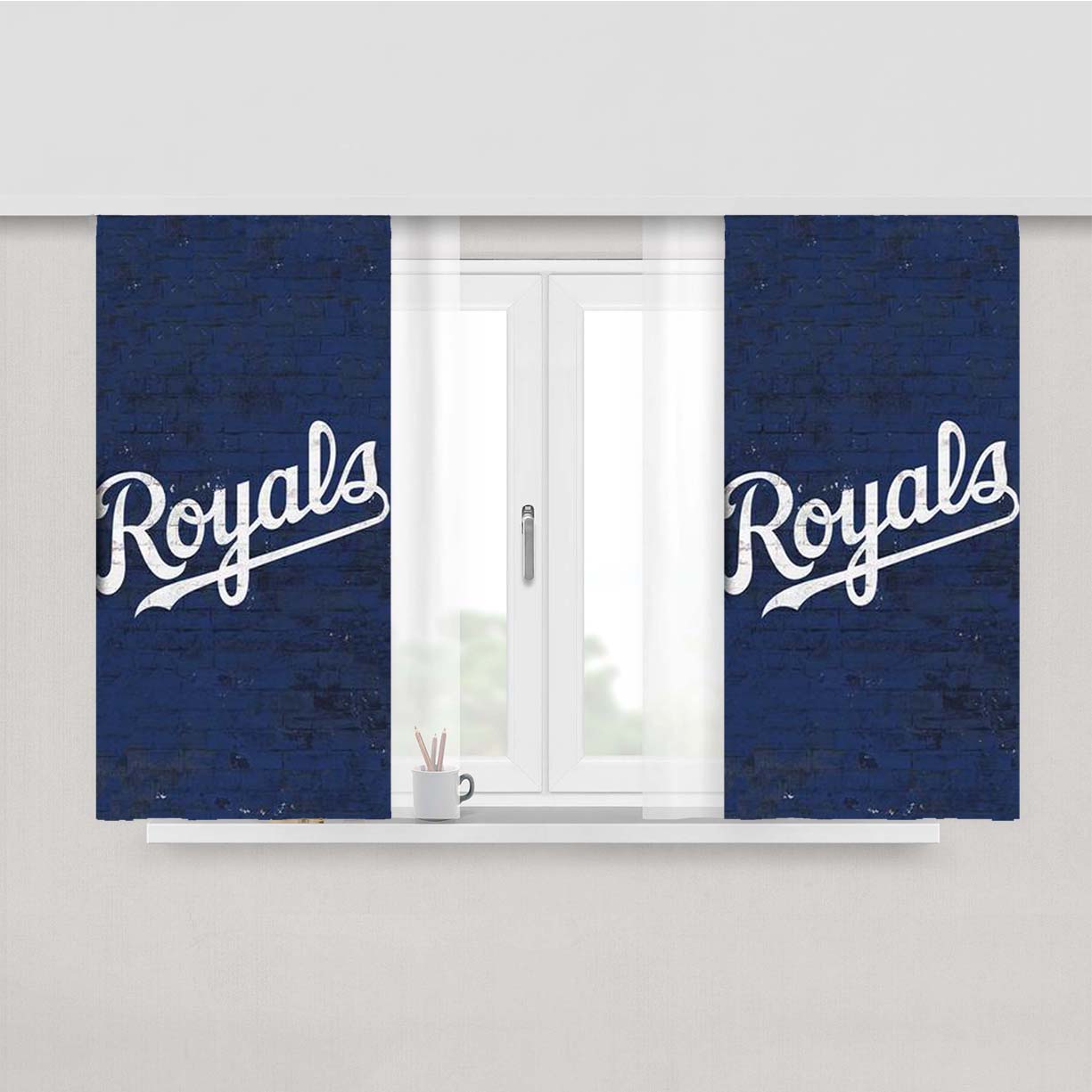 Mlb Kansas City Royals Peach Skin Window Curtains