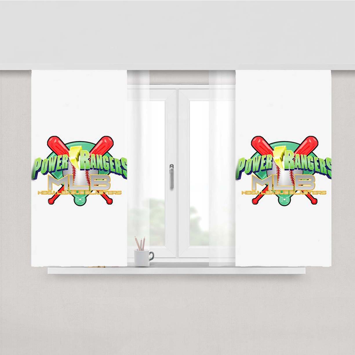 Mlb Rangers Power Rangers Peach Skin Window Curtains