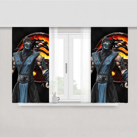 Mortal Kombat Sub Zero D Peach Skin Window Curtains