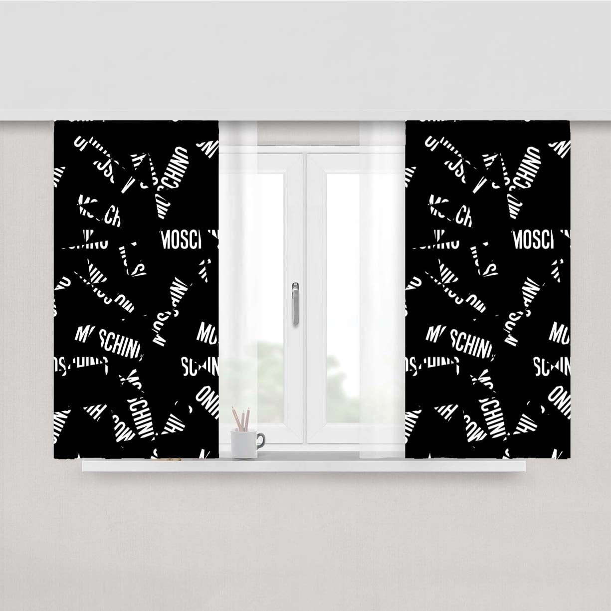 Moschino Cutting Pattern Peach Skin Window Curtains
