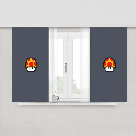 Mushroom Pixel Peach Skin Window Curtains