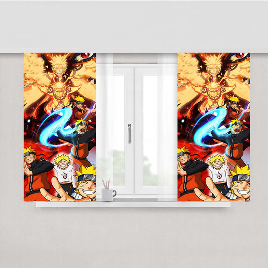 Naruto Hokage Kyubi Peach Skin Window Curtains