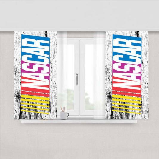 Nascar Grunge Logo Peach Skin Window Curtains