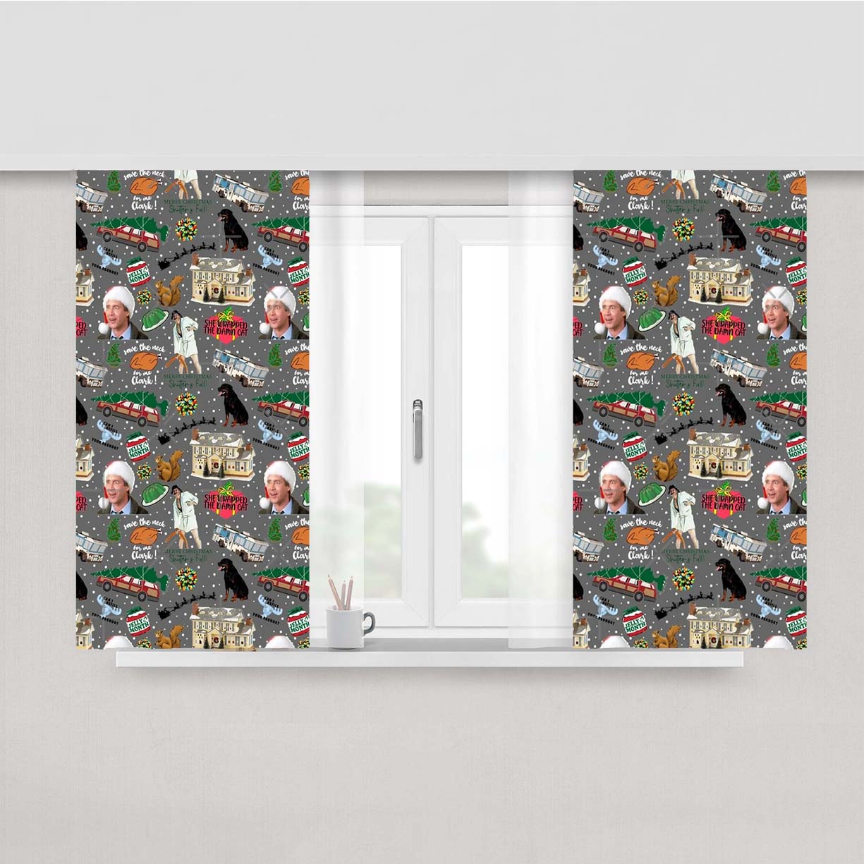 National Lampoons Christmas Peach Skin Window Curtains