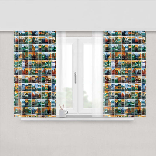 National Park Peach Skin Window Curtains