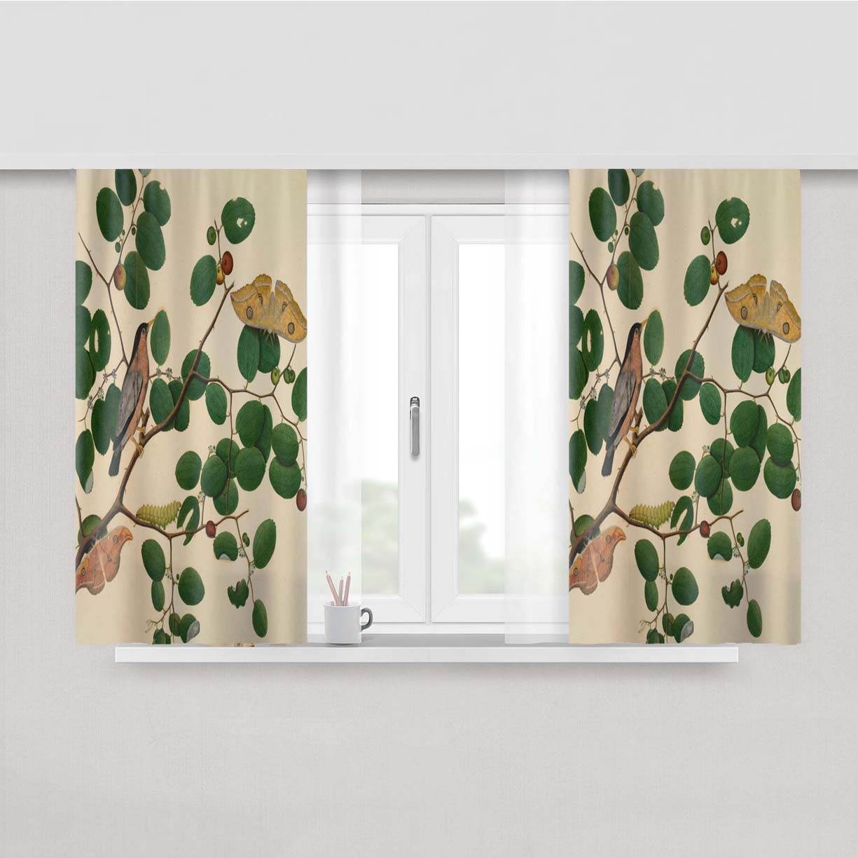Nature Peach Skin Window Curtains