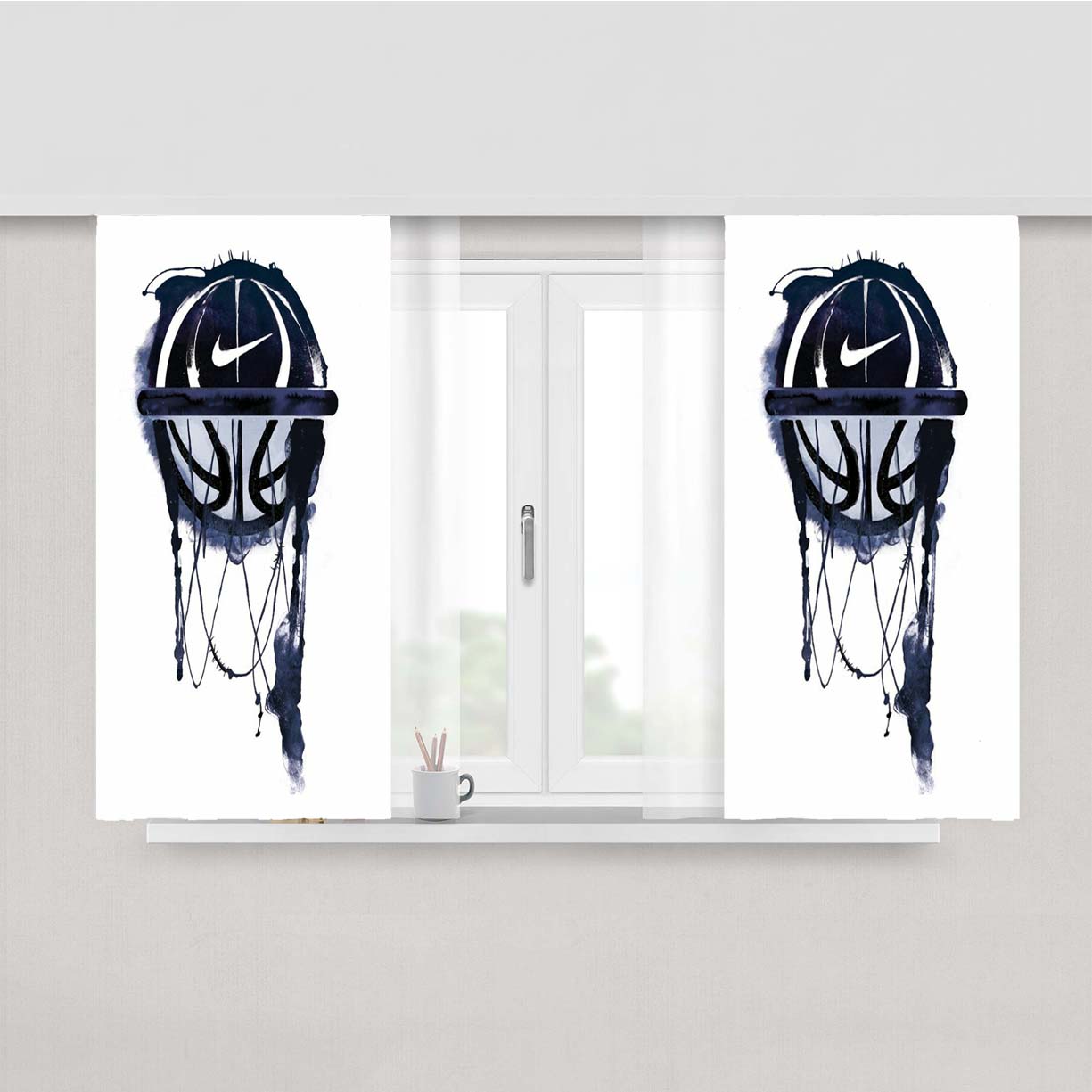 Nbl Nike Basketball Peach Skin Window Curtains