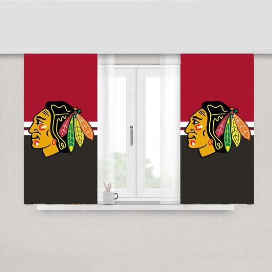 New Chicago Blackhawks Peach Skin Window Curtains