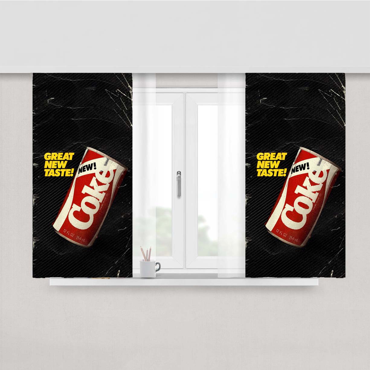 New Coke Coca Cola Taste Peach Skin Window Curtains