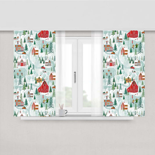 New England Christmas Peach Skin Window Curtains