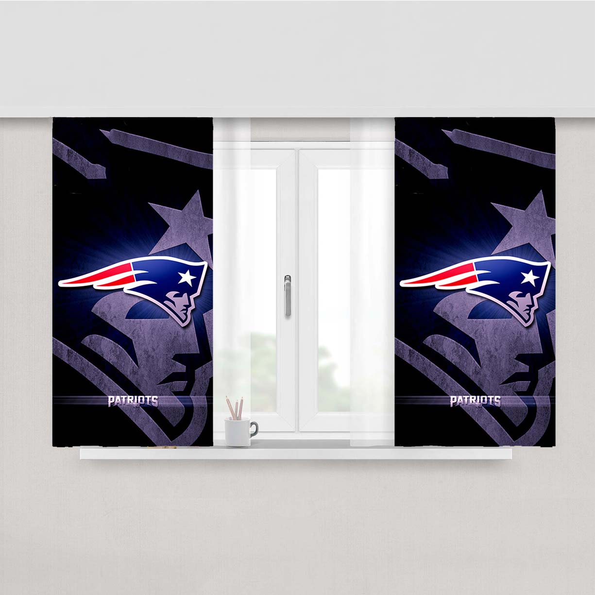 New England Patriots 1 Peach Skin Window Curtains
