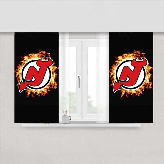 New Jersey Devils Logo Peach Skin Window Curtains