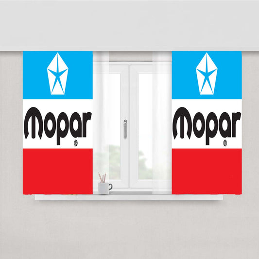 New Mopar Logo Peach Skin Window Curtains
