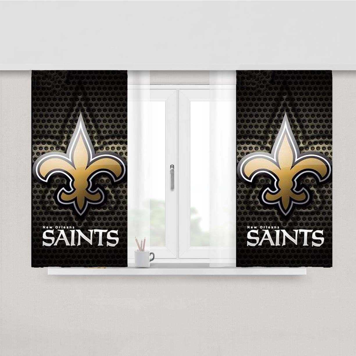 New Orleans Saints Nfl Peach Skin Window Curtains