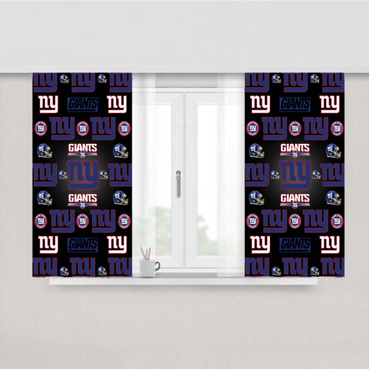 New York Giants Logo Pattern Peach Skin Window Curtains