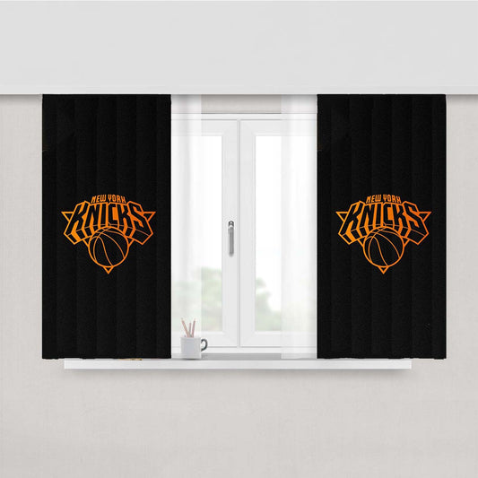 New York Knicks Logo Basketball Peach Skin Window Curtains