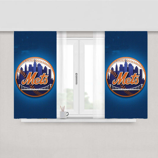 New York Mets Ny Logo Peach Skin Window Curtains