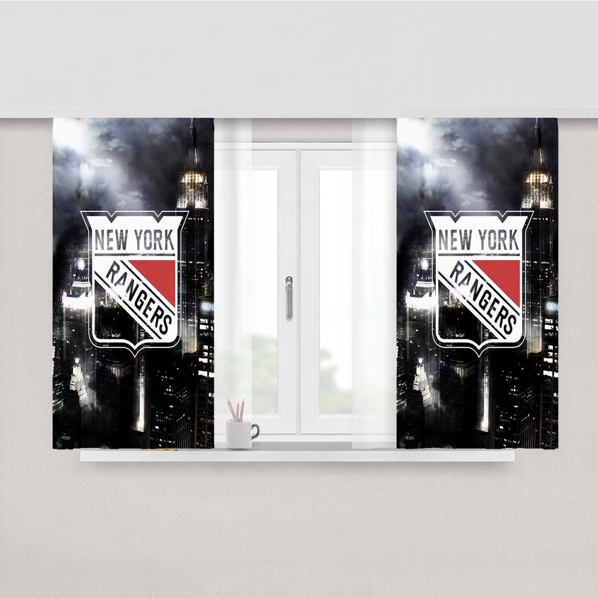 New York Rangers 4 Peach Skin Window Curtains