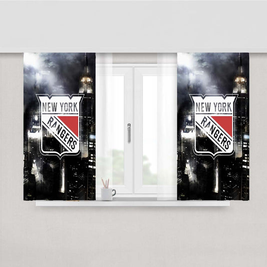 New York Rangers 4 Peach Skin Window Curtains