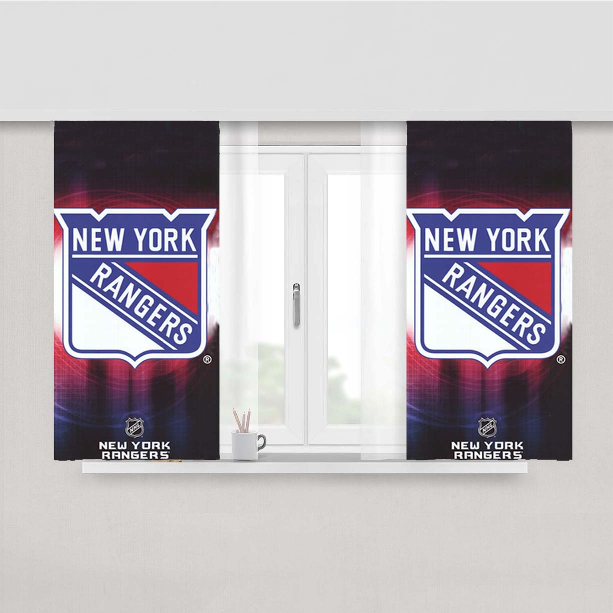 New York Rangers Nhl Sport Peach Skin Window Curtains