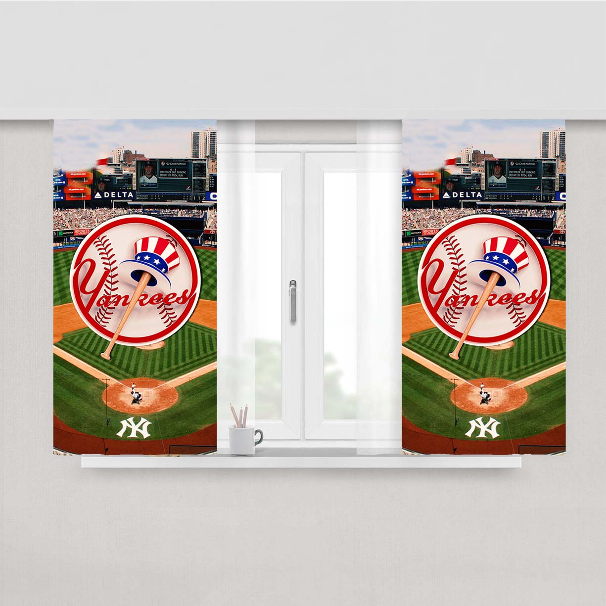 New York Yankees Stadium Peach Skin Window Curtains