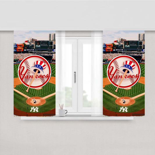 New York Yankees Stadium Peach Skin Window Curtains