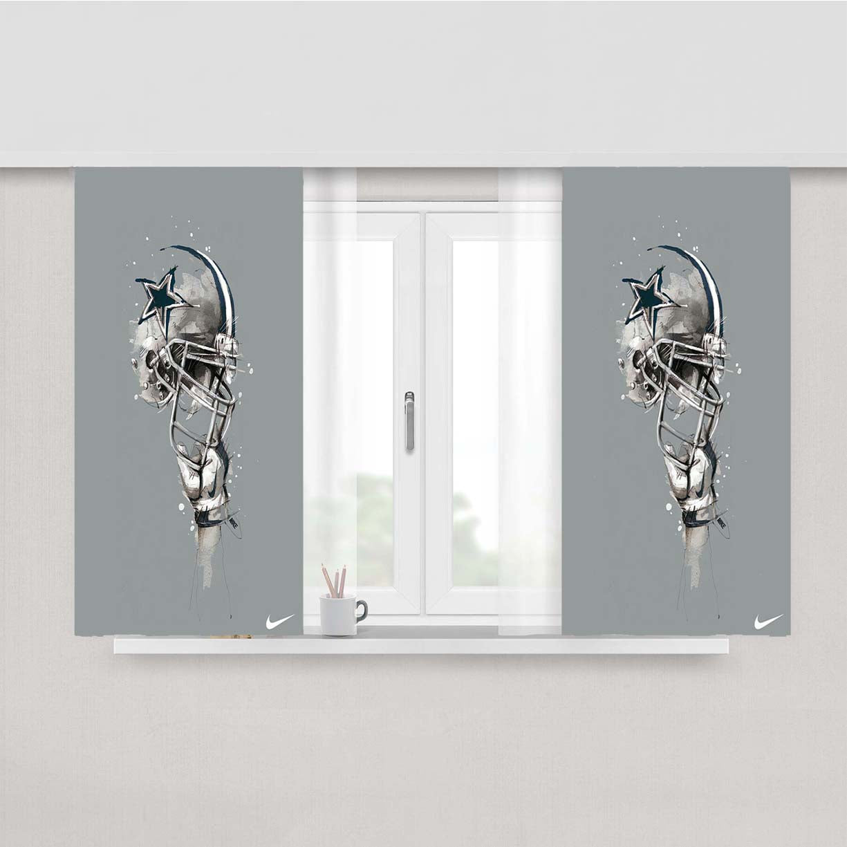 Nfl Nike Football Peach Skin Window Curtains