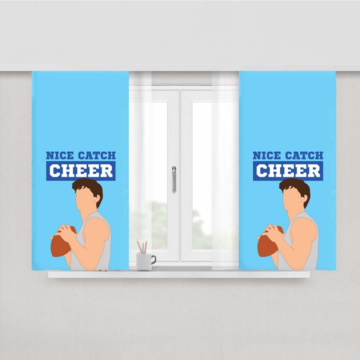 Nice Catch Cheer Peach Skin Window Curtains