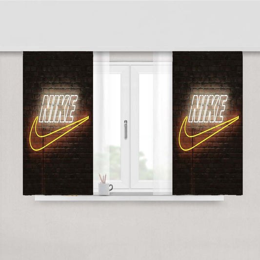 Nike 3D Art Nike 3D Art Neon Peach Skin Window Curtains