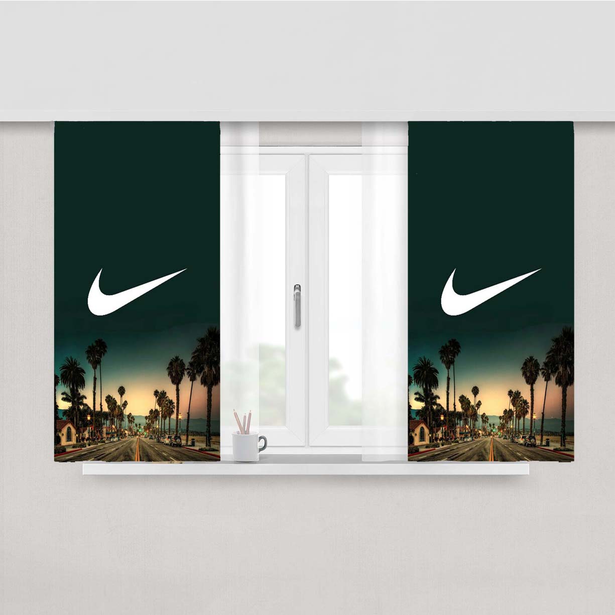 Nike Afternoon Sea Day Peach Skin Window Curtains