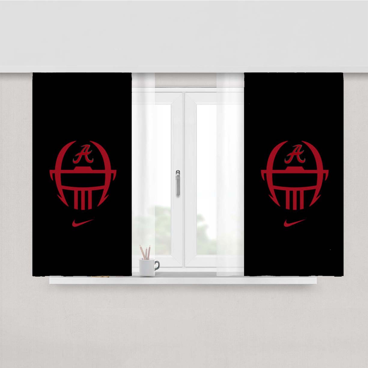 Nike Alabama Crimson Tide Logo Peach Skin Window Curtains