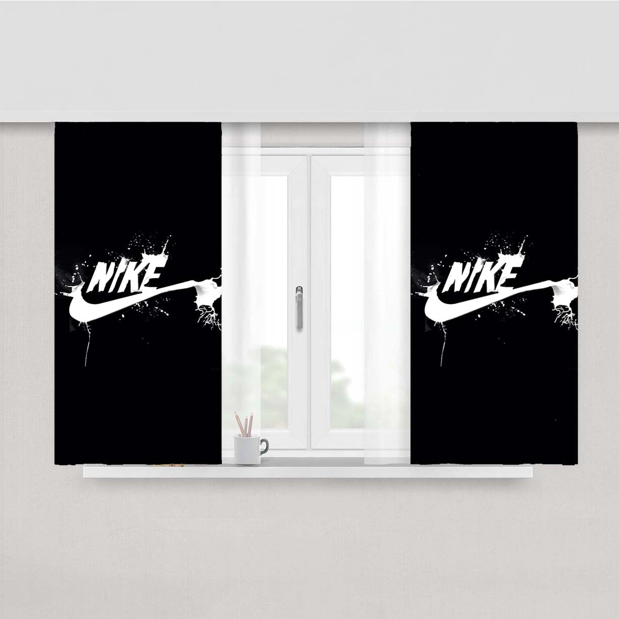 Nike Art Peach Skin Window Curtains