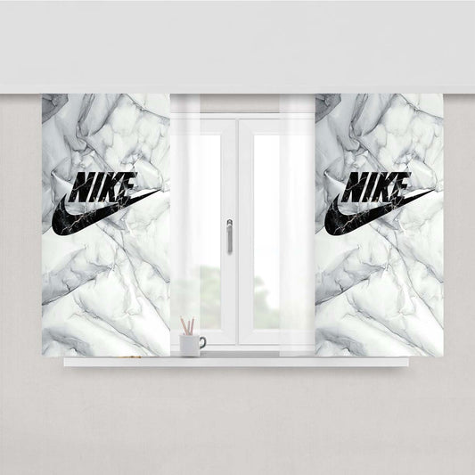 Nike Art White Glossy Peach Skin Window Curtains
