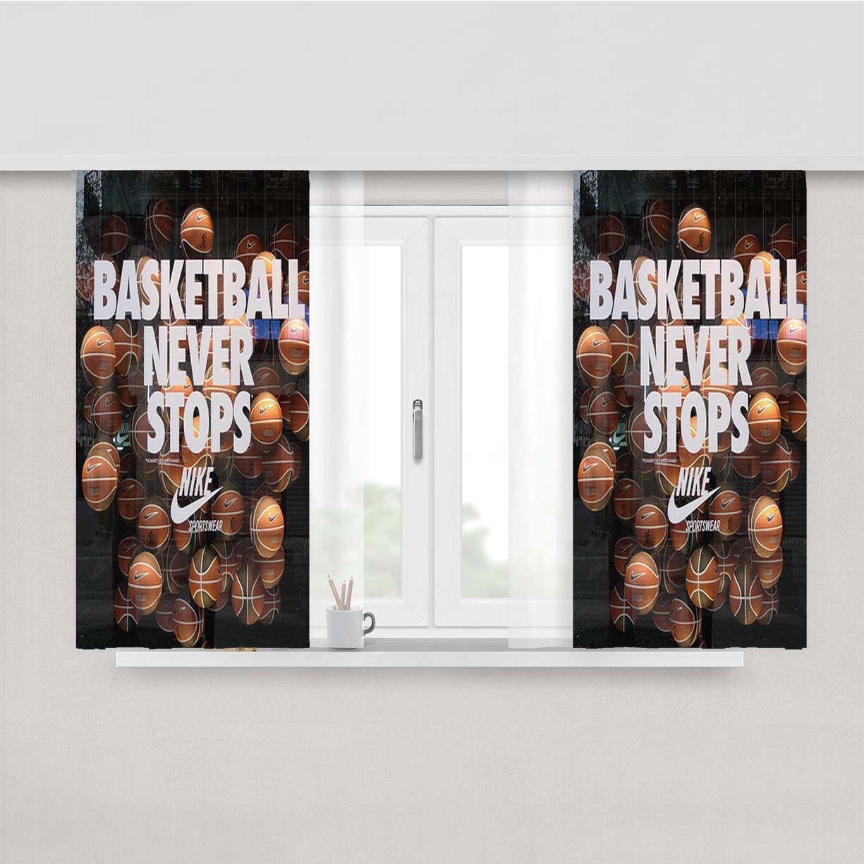 Nike Basketball Peach Skin Window Curtains