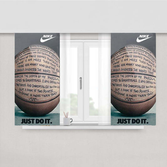 Nike Basketball Just Do It And Passion Peach Skin Window Curtains
