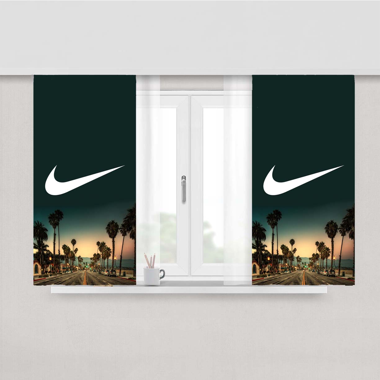 Nike California Way Peach Skin Window Curtains