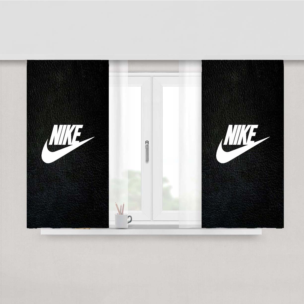 Nike Carbon Art Peach Skin Window Curtains